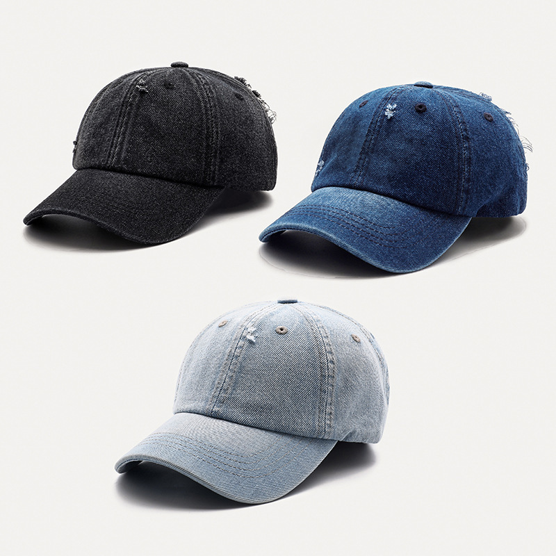 Denim Hole Washed Baseball Cap JSN0729 4 3 1